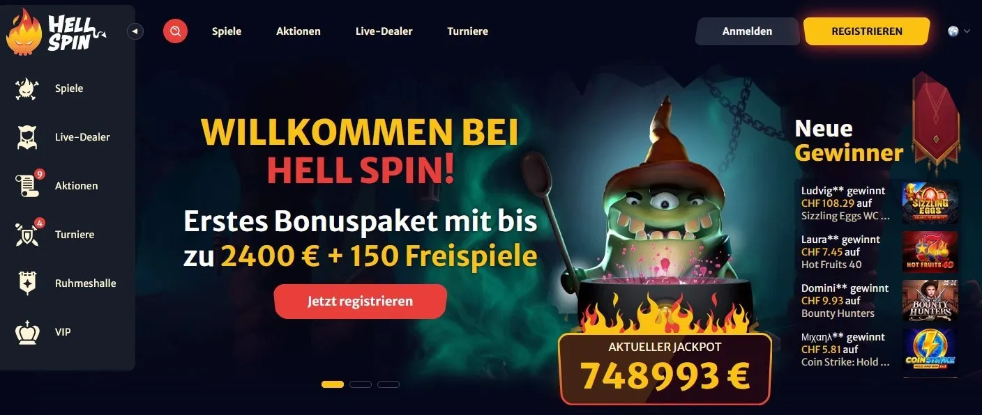 Hell Spin Casino Startseite