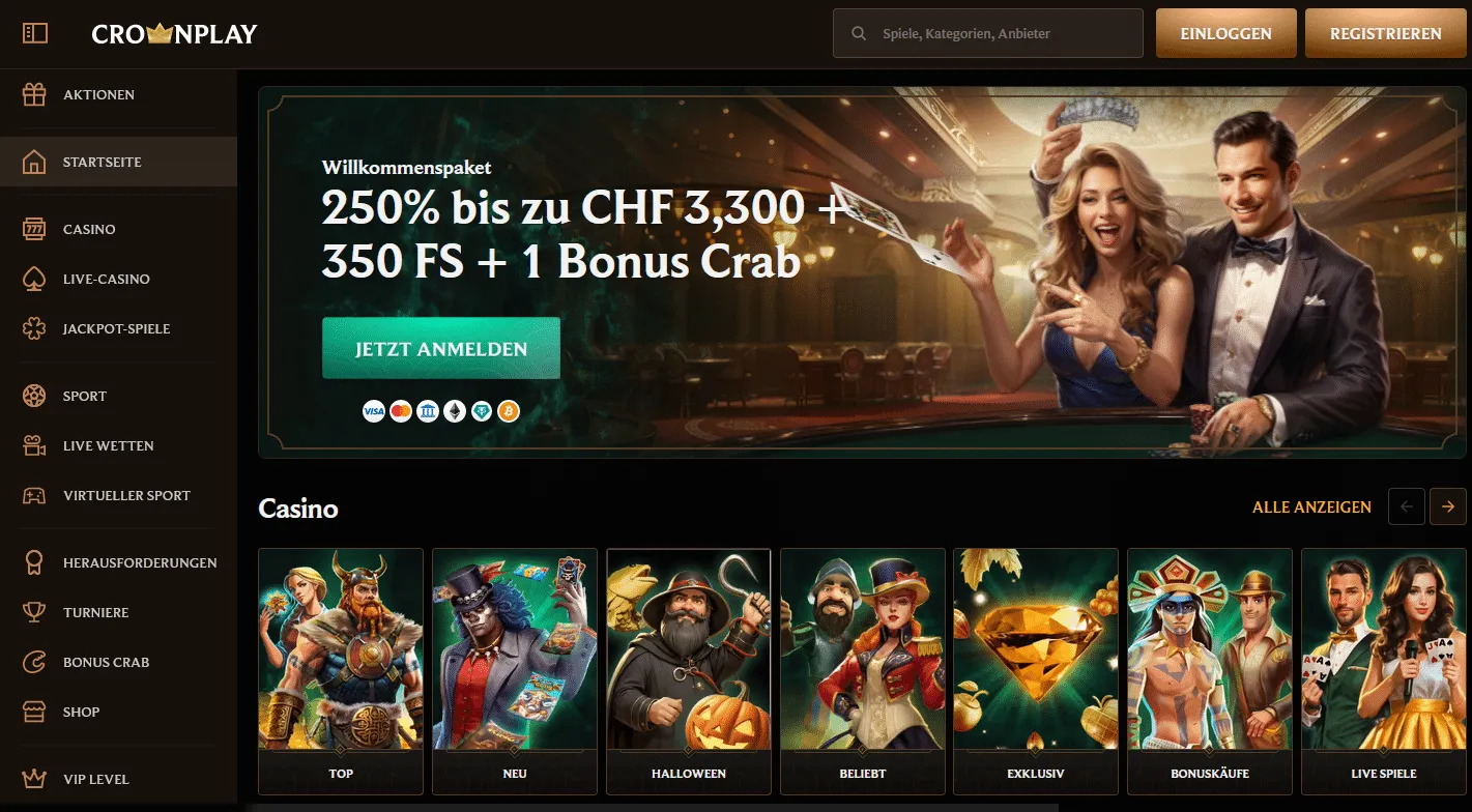 CrownPlay Casino Startseite